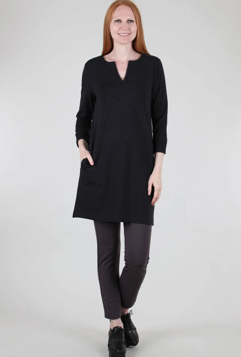 Cheap Evie Lou Split-Neck Slim Dress, Black