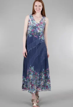 Cheap Evie Lou Spring Meadow Long Ruffle Dress, Indigo