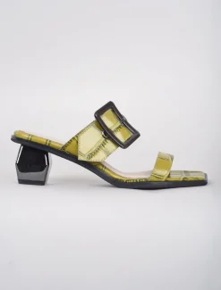 Best Evie Lou Square Croc Sandal, Green