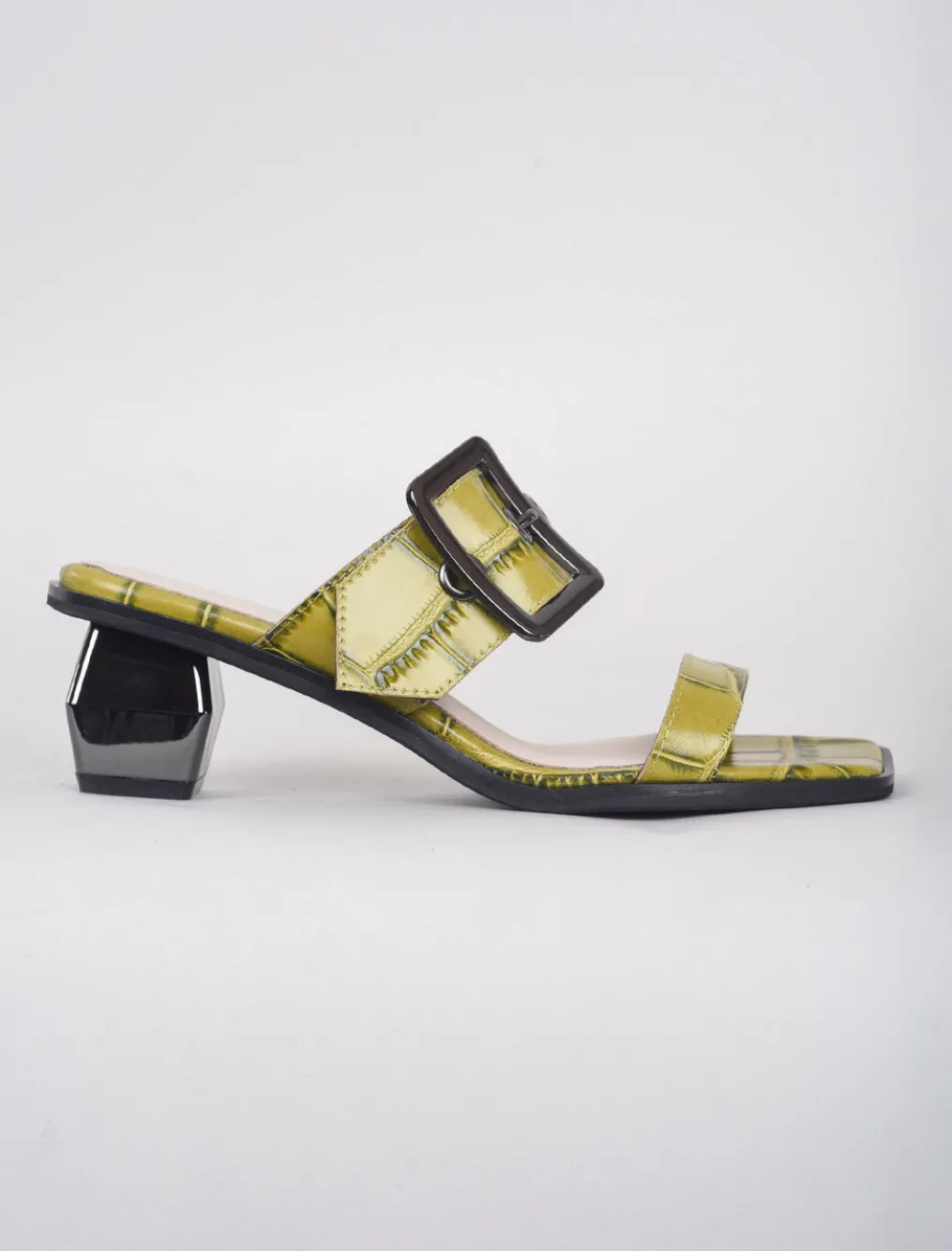 Best Evie Lou Square Croc Sandal, Green