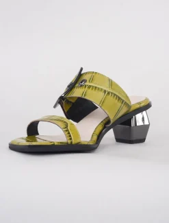Best Evie Lou Square Croc Sandal, Green