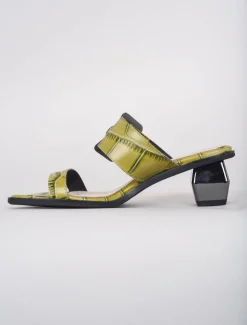 Best Evie Lou Square Croc Sandal, Green