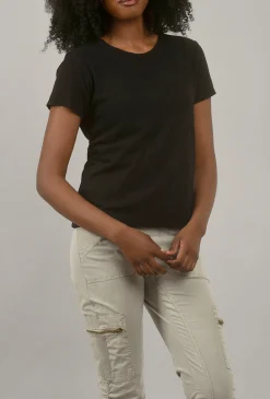 Outlet Evie Lou S/S Bias Tee, Black