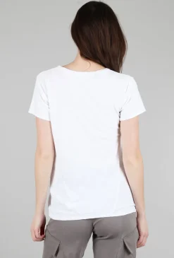 Flash Sale Evie Lou S/S Bias Tee, White