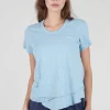 Outlet Evie Lou S/S Mock Layer Tee, Cloudy