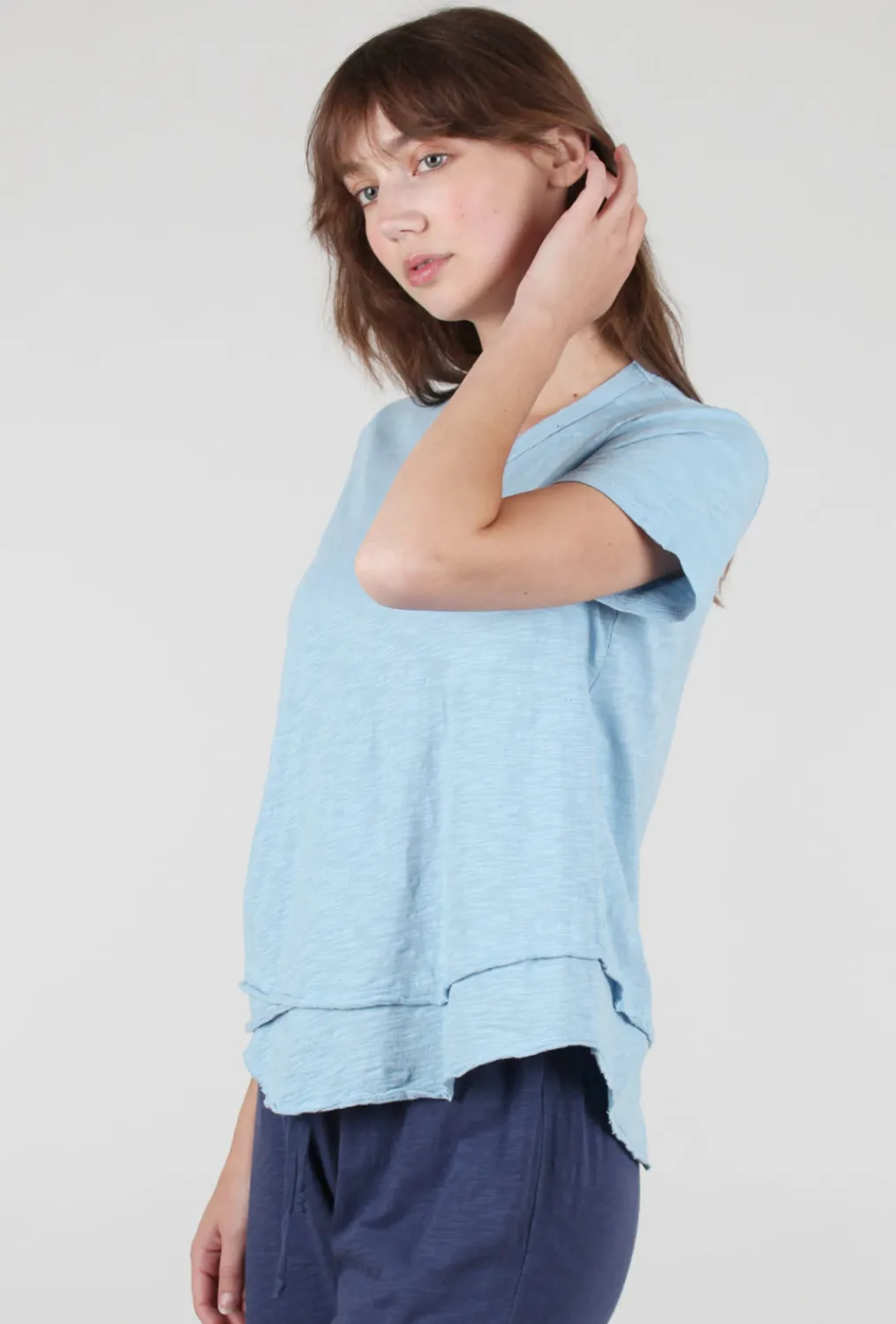 Outlet Evie Lou S/S Mock Layer Tee, Cloudy