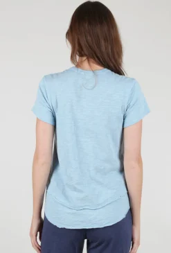 Outlet Evie Lou S/S Mock Layer Tee, Cloudy