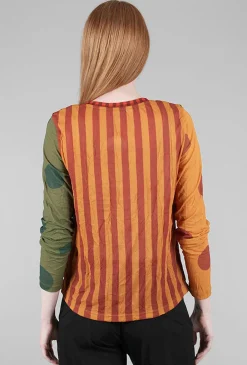 Cheap Evie Lou Stripes & Dots Crinkle Cardie, Rust Mix