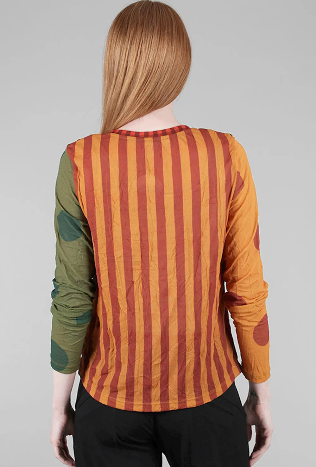 Cheap Evie Lou Stripes & Dots Crinkle Cardie, Rust Mix