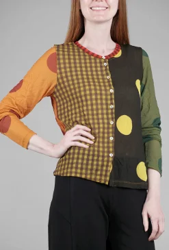 Cheap Evie Lou Stripes & Dots Crinkle Cardie, Rust Mix