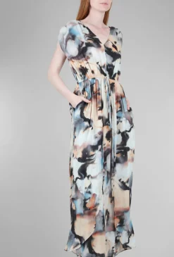 Best Evie Lou Swirl Beach Dress, Peach Multi