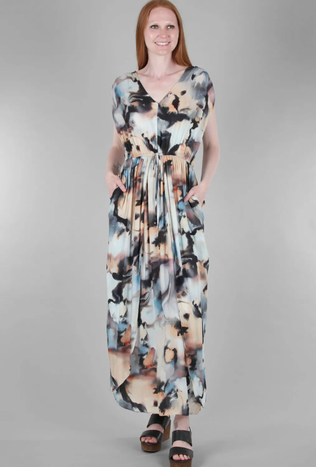 Best Evie Lou Swirl Beach Dress, Peach Multi