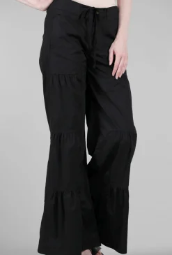 Clearance Evie Lou Terraced Wide Pant, Black