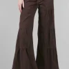 Flash Sale Evie Lou Terraced Wide Pant, Leatherbound