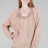 Online Evie Lou Texture Peasant Blouse, Rose