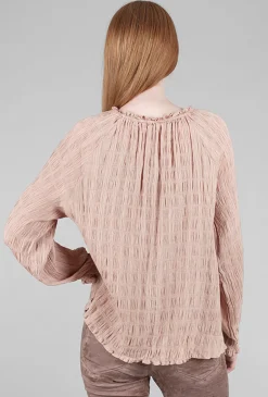 Online Evie Lou Texture Peasant Blouse, Rose