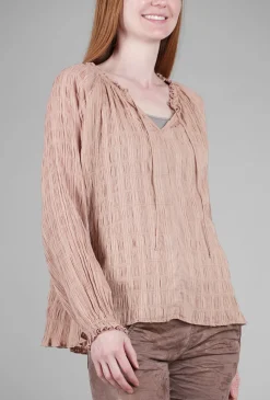 Online Evie Lou Texture Peasant Blouse, Rose