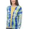 Discount Evie Lou Tie-Dye Cashmere Cardie, Indigo Multi