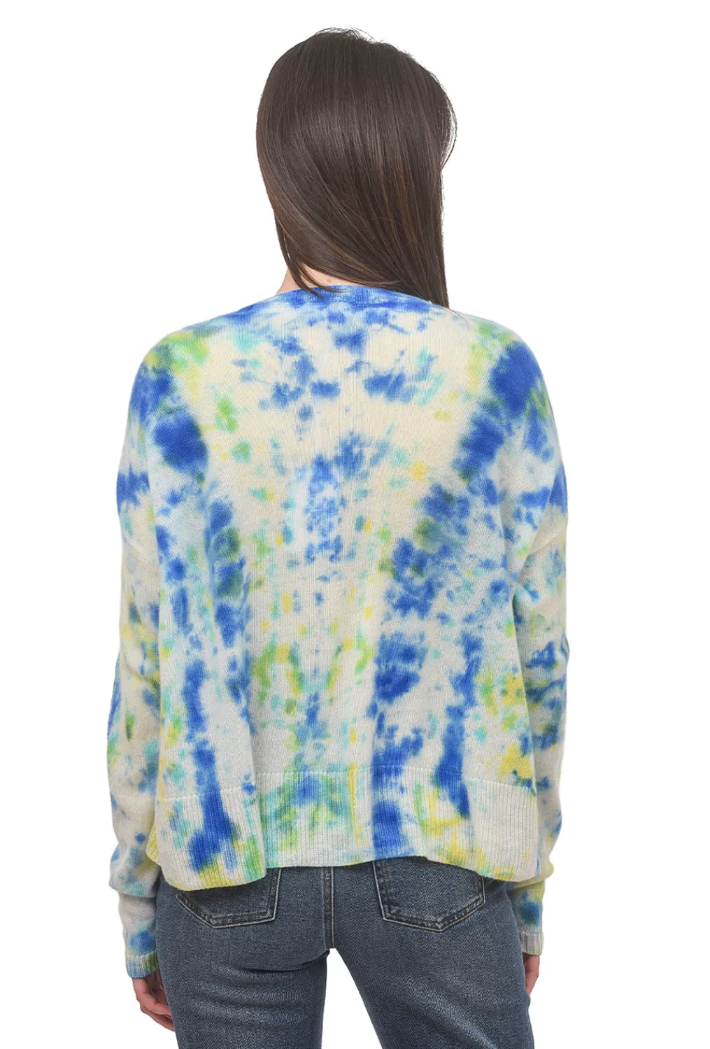 Discount Evie Lou Tie-Dye Cashmere Cardie, Indigo Multi