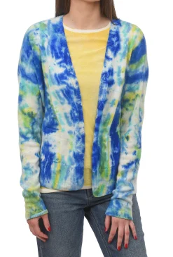Discount Evie Lou Tie-Dye Cashmere Cardie, Indigo Multi