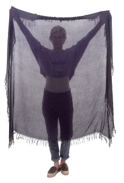Fashion Evie Lou Tissue Solid Scarf, Purple Velvet
