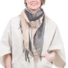 Clearance Evie Lou Tissue Solid Scarf, Slate/Brazilian Sand