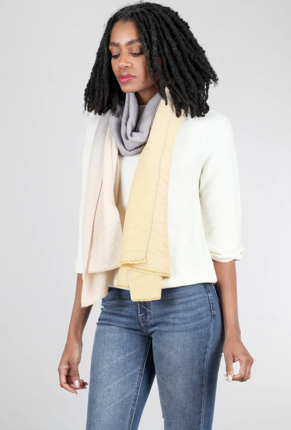 Hot Evie Lou Toasty Fun Ombre Scarf, Sand/Cream
