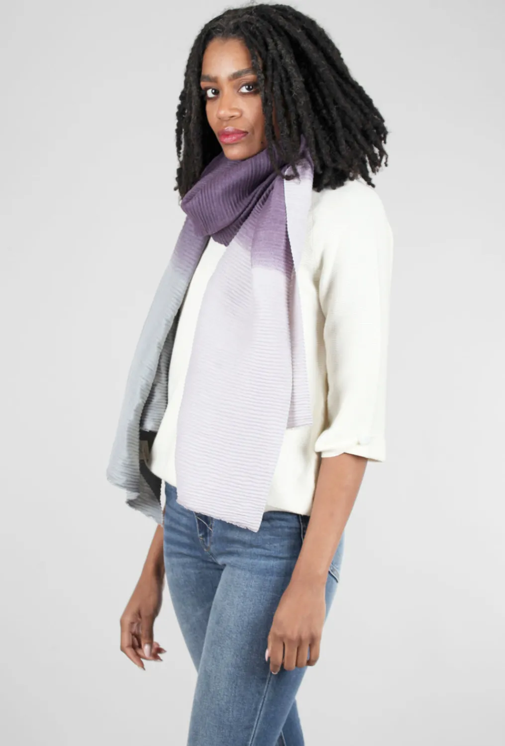 Outlet Evie Lou Toasty Fun Ombre Scarf, Violet/Gray