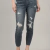 Flash Sale Evie Lou Trim Raw-Hem Denim, Blue