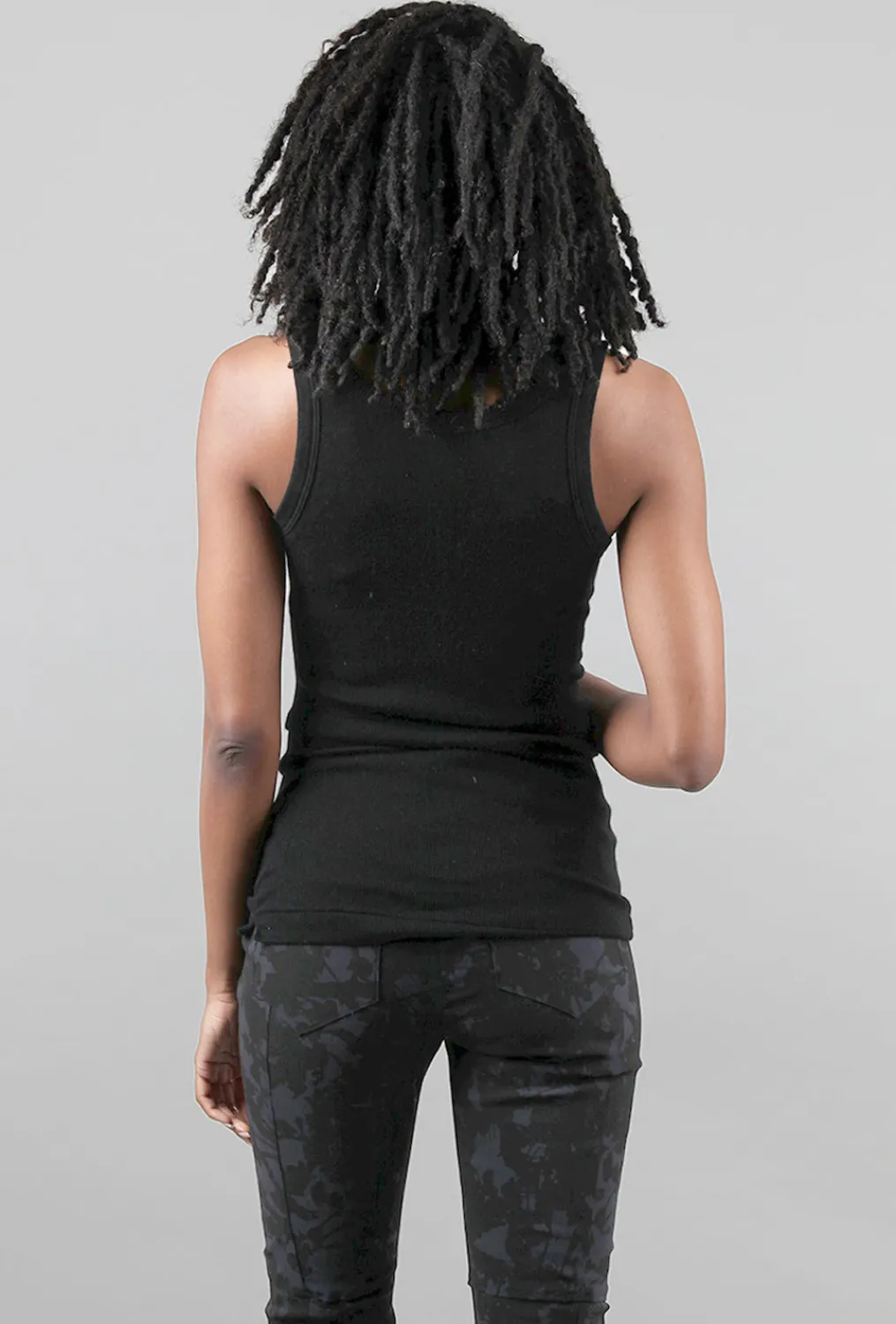 Hot Evie Lou Tubular Cashmere Seamless Tank, Black