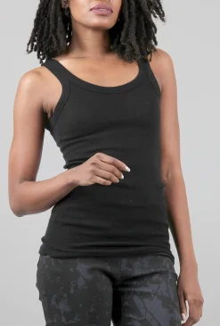 Hot Evie Lou Tubular Cashmere Seamless Tank, Black