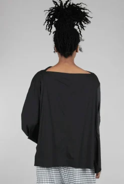 Flash Sale Evie Lou Tuck Cocoon Top, Black