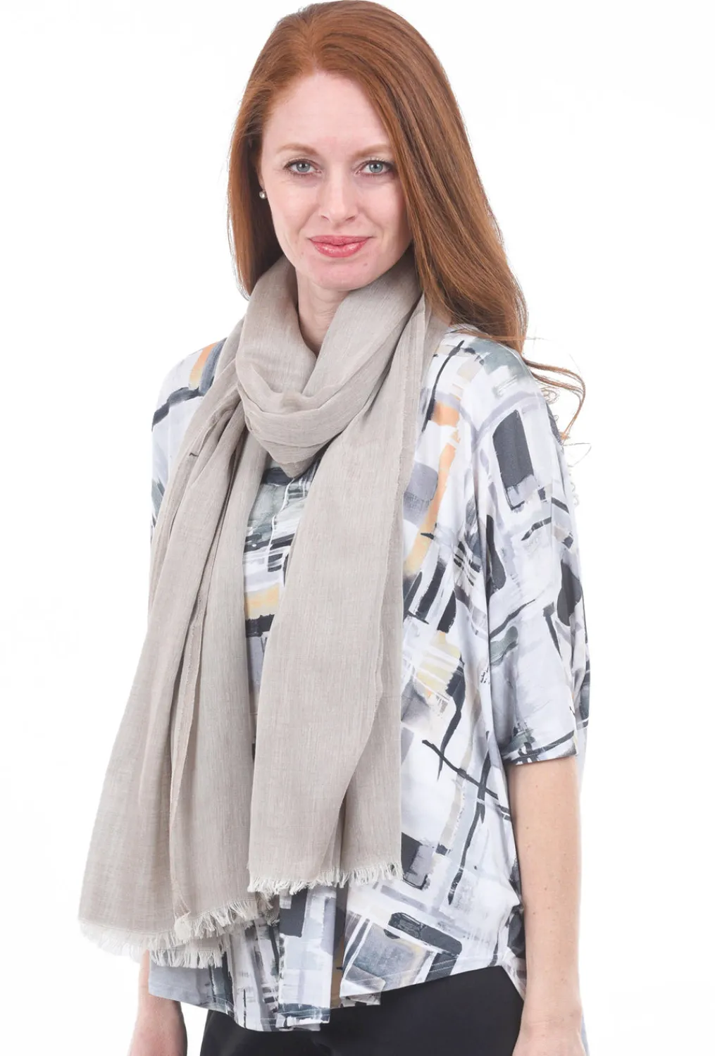 Hot Evie Lou Turkish Cotton Scarf, Taupe
