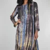 Hot Evie Lou Twist-Dye Silky Dress, Blue Multi