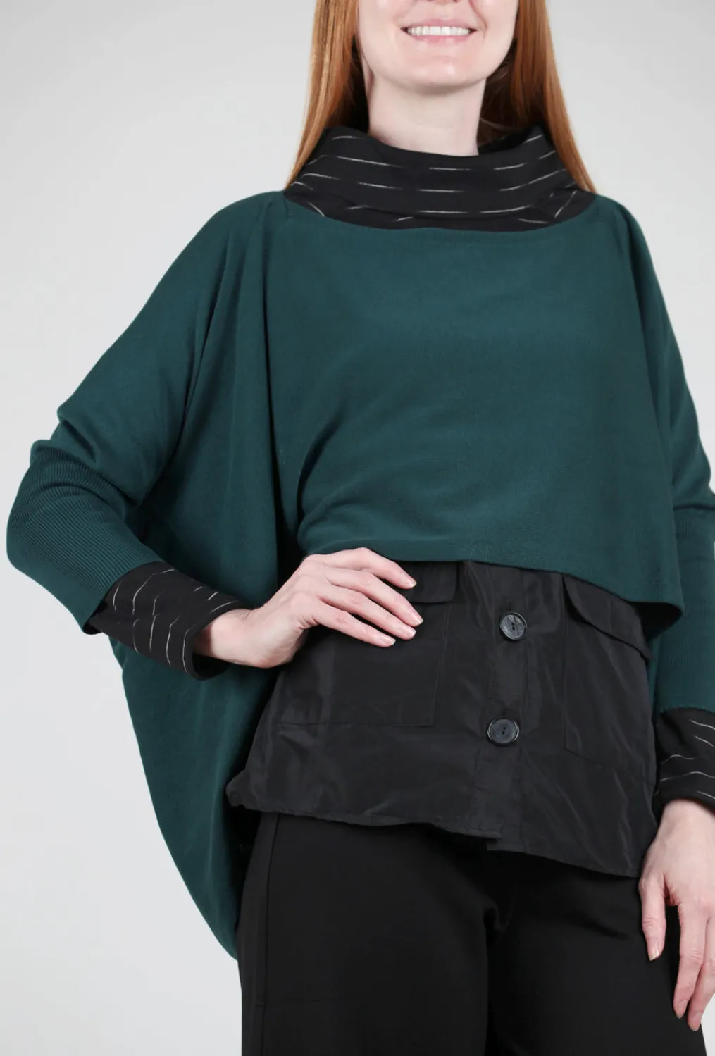 Store Evie Lou Two-Way Sweater, Teal