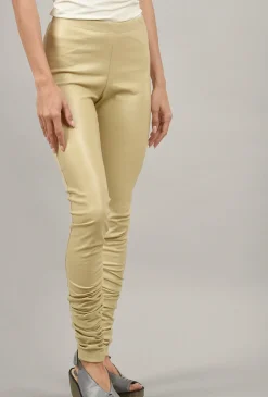 Fashion Evie Lou Vegan Leather Sexy Legging, Sand
