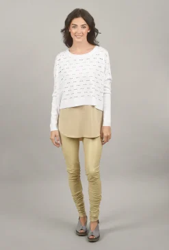 Fashion Evie Lou Vegan Leather Sexy Legging, Sand