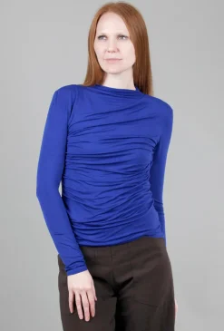 Outlet Evie Lou Viscose Jersey Twist Top, Cobalt