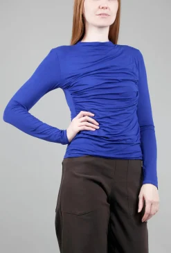 Outlet Evie Lou Viscose Jersey Twist Top, Cobalt