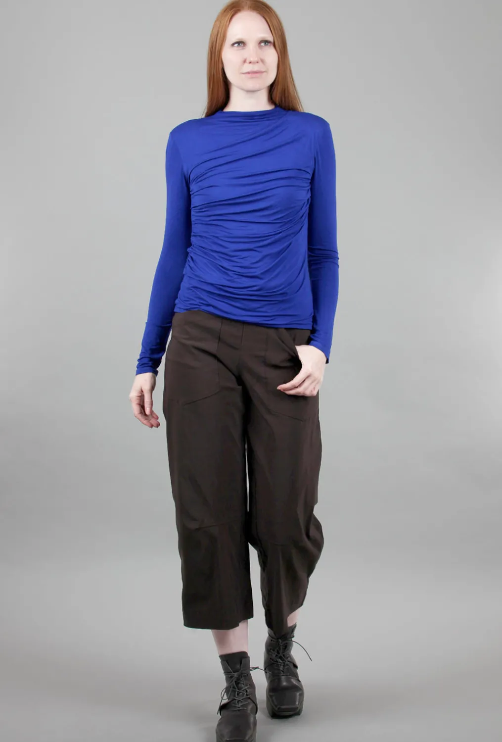 Outlet Evie Lou Viscose Jersey Twist Top, Cobalt