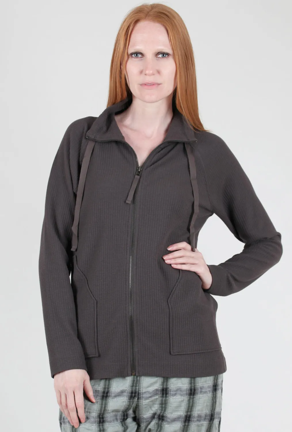 Store Evie Lou Waffle Zip Cardie, Earth