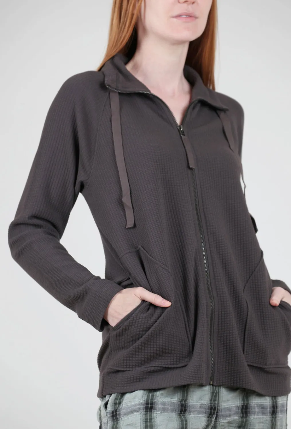 Store Evie Lou Waffle Zip Cardie, Earth