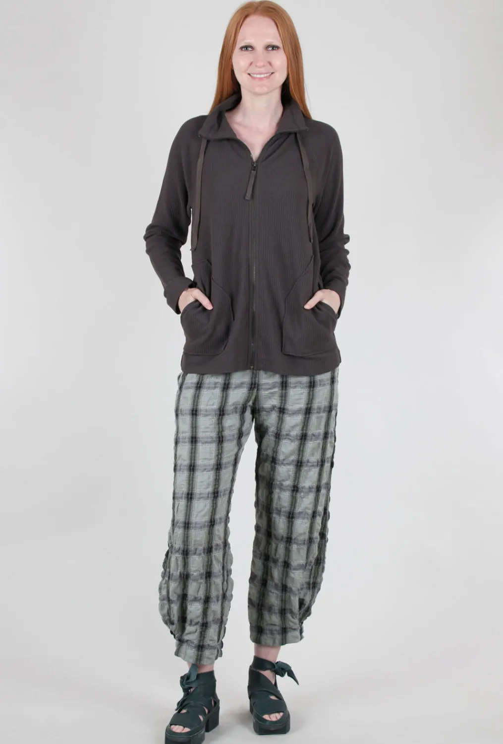 Store Evie Lou Waffle Zip Cardie, Earth