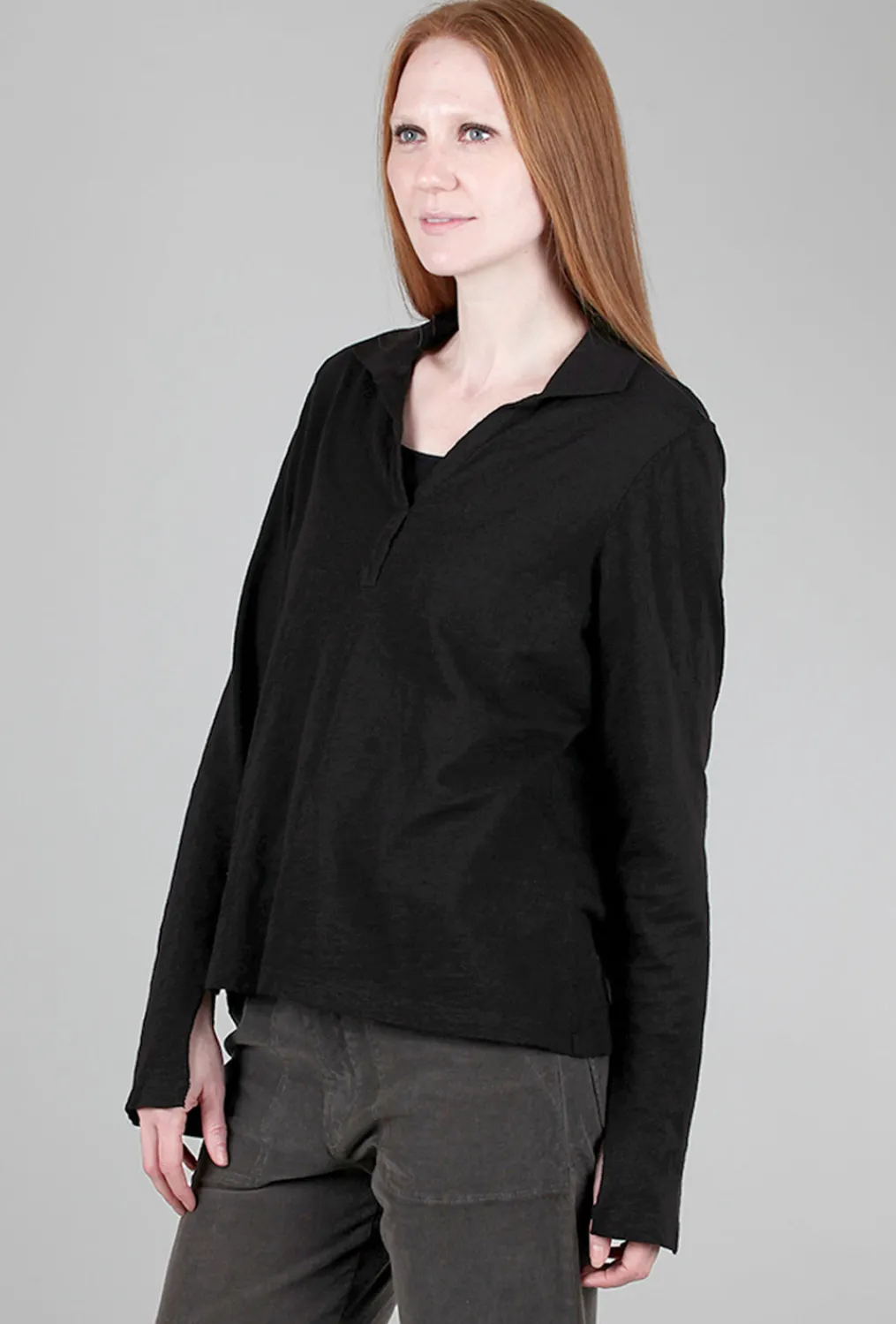 Cheap Evie Lou Wilt Collar Placket Tee, Black