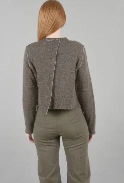 Store Evie Lou Wool Cropped Cardie, Saddle