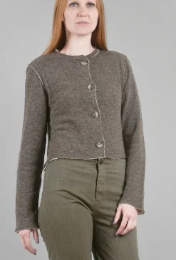 Store Evie Lou Wool Cropped Cardie, Saddle