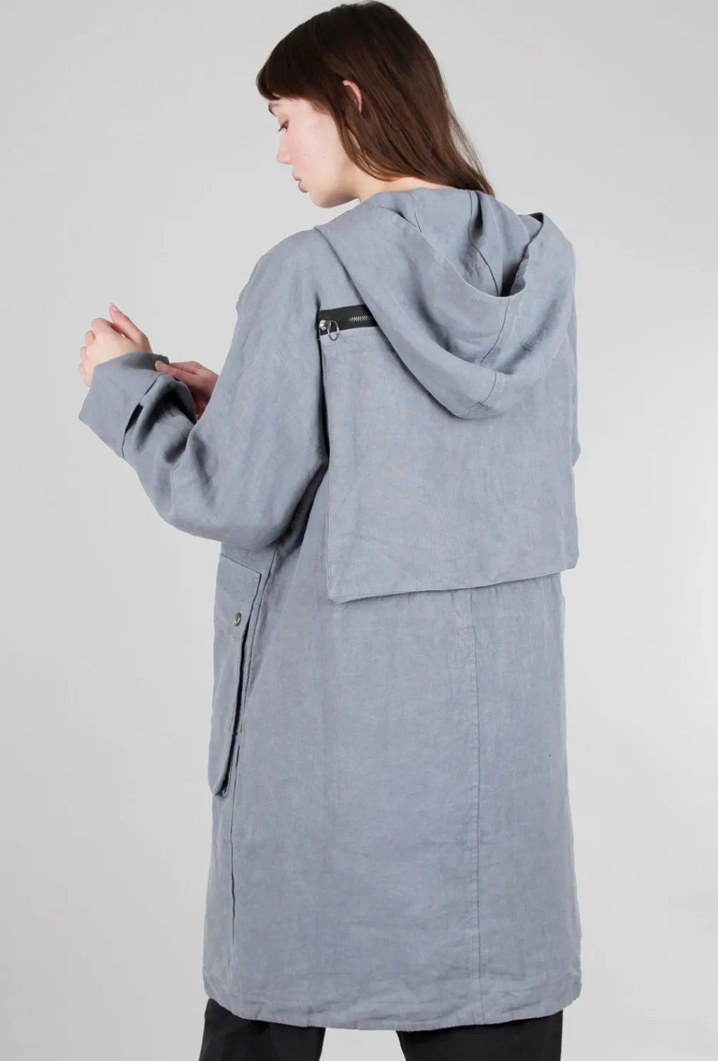 Cheap Evie Lou Zip & Snap Placket Jacket, Blue-Gray