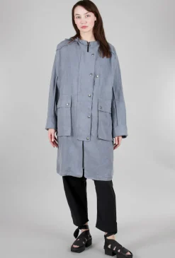 Cheap Evie Lou Zip & Snap Placket Jacket, Blue-Gray