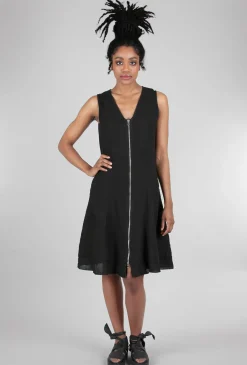 Clearance Evie Lou Zip Linen Marta Dress, Black